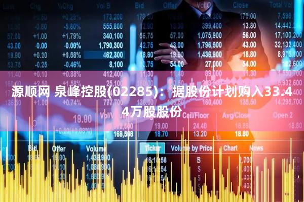 源顺网 泉峰控股(02285)：据股份计划购入33.44万股股份